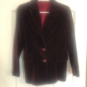 Vintage Velvet Burgundy Two-Button Blazer